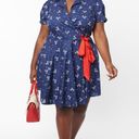 Unique Vintage Blue Dog & Candy Cane Wrap Dress NWT | 2XL | Photo 0