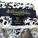 Brooks Brothers  Natalie Fit White Black Ditsy Floral Lightweight Pant Size 12 Photo 8