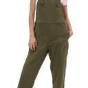 Aerie  Relaxed Muslin Gauzy Cotton Rolled Leg Overalls Washed Olive Light Small Photo 0