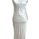 Meshki  Lucia Maxi Satin Cutout Slip Dress White Slip On Bridal Womens Size XS Photo 0