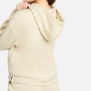 Bebe  SPORT Plus Size Sequin Stripe Pullover Beige Tan Logo Hoodie Sweatshirt 2X Photo 3