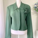 Tracy Reese Vintage ‘90s  for Magaschoni 100% Silk Green Cropped Blazer Photo 1