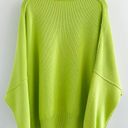 Free People Easy Street Citron Green Oversized Sweater Photo 6