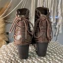 American Eagle  Outfitters Brown Lace Up Ankle Booties Boots 10M Photo 2