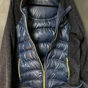 London Fog navy blue puffer coat with sweater sleeves XL Photo 2