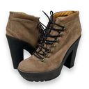 Polo Ralph Lauren Helene Suede‎ Platform Heeled Ankle Boots Womens 39 B (US 9 B) Brown Photo 0