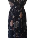 Motherhood Maternity Navy Floral Chiffon Maxi Dress Sz L  Summer Backyard Party Photo 4