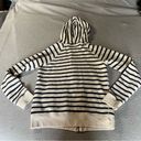 Eight + Sand Striped Black & White French Terry Full Zip Hoodie Cotton Blend XS Photo 3