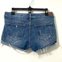 Mango Denim & Tees Blue Denim Cut Off Cuffed Shorts with Frayed Hem Size 6 Photo 5