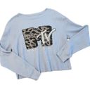 MTV Brand MTV Graphic Cropped Waffle Knit Thermal Top Size M Photo 0