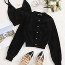 SheIn fuzzy cardigan and crop top set Photo 1