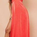 Pretty Little Thing  Red Extreme Slit Strappy Back Maxi Dress Photo 0