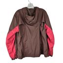 Columbia Womens Rain Jacket Packable Brown Pink Hood Full Zip Size Large Photo 1