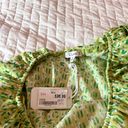 L LOVE Green One Shoulder Ruffle Patterned Dress Size Small Photo 3