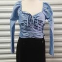 Topshop  Blouse Womens Size 4 Cropped Off Shoulder Halter Neck Open Back Top Photo 3