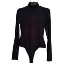 We Wore What  Turtleneck Long Sleeve Bodysuit Ribbed Black Size L Photo 0