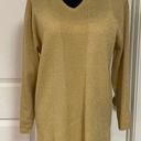 Sag Harbor  gold v-neck OS sweater. Size medium Photo 0