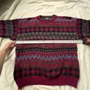 VINTAGE GRANDPA SWEATER CHUNKY KNIT Red Size XL Photo 2