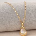 18K Gold Plated Crystal Flower Pendant Necklace for Women Photo 1