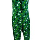 One Piece Snooze Button Shamrock Sleeveless  Pajama Romper Small Photo 0