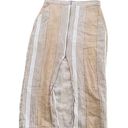 BCBGeneration  Midi Pencil Skirt Sand Combo Ivory Tan Stripes Pockets Size 6, S23 Photo 1