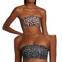 Good American 27.  Better Band Reversible Leopard Bandeau Bikini Top size 3 Photo 0