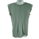 Pleione  Bailey double pleat green seafoam sleeveless blouse shirt top small EUC Photo 5