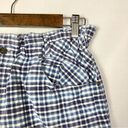 Hunt Club Vintage  Blue Plaid High Rise Mom Shorts 10 Photo 2