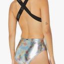 DKNY  Metallic Standard One Piece Scoop Neck Bathing Suit Photo 3