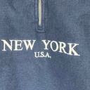 John Galt New York U.S.A. Sweatshirt 1/4 zip pullover US flag patch womens sz S Photo 4