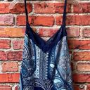 In Bloom Blue Paisley Print  by Jonquil Lace Trim V-Neck Camisole Photo 1