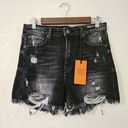 Risen Denim Shorts RDS6012 Distressed Black Size Large Photo 0