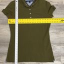 Tommy Hilfiger Olive Green Women’s Short Sleeve Polo Shirt Size Medium *flaw* Photo 9