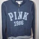 Pink Victoria's Secret 1986 Tops Women's Half Zip Pullover Sweatshirt Blue XS Photo 4