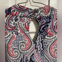 Tommy Hilfiger  women’s large bandana print sleeveless blouse with keyhole back Photo 3