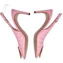 Moschino  Couture Croc Embossed Leather M Slingback Pointed Heels Pink Gold 38.5 Photo 2