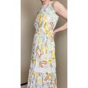 Jessica Simpson Yellow & Green Leaf Printed Cut-Out Maxi Dress Photo 2