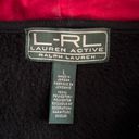 Ralph Lauren Lauren  L-RL Active Black Knit Fleece Zip Up Hoodie Photo 3