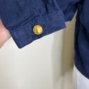 L'AGENCE L’AGENCE 100% Linen Celine Jacket SMALL Marine Gold Button Woven Relaxed Fit  Photo 8