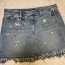 Banana Republic Distressed Denim Skirt With Bling Size 10 Photo 0