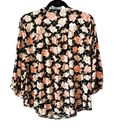 Torrid  Black Floral Texture Woven Peasant Blouse Peasant Sleeves Plus Sz 1 Photo 2