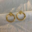 18K Thick Gold Plated Double Hoops Bold Hoop Earrings Photo 2