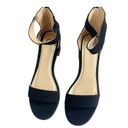 Krass&co Brinley  Womens Ankle Strap Sandals Black Suede Block Heel Size 9 M US Photo 1