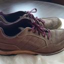 L.L.Bean Womens  Suede Sneakers purple tan Photo 2