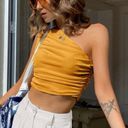 SheIn Gold One Shoulder Crop Top Photo 0