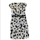 Krass&co NY& Dress Off White Black Floral Cap Sleeves Faux Wrap Dress Size Small Photo 11