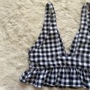 Beach Riot Bra Top Bella Gingham Ruffle Black White M Photo 5