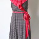 a.n.a Ruffle Stripe Belt Waist Fit & Flare Casual Dress Photo 0