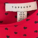 Topshop Red Black heart printed flared crepe long sleeeve mini dress 4 Photo 6