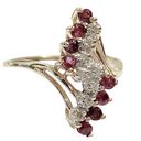 Ruby Garnet or Maybe  + Diamond 10K 10KT Yellow Gold Ring Sz 6 Photo 1